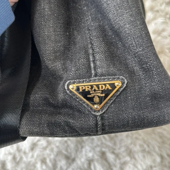 Prada Charcoal Denim canapa small tote Bag - Picture 5 of 13